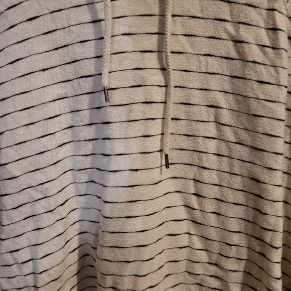 ♡HOST PICK♡ aerie Black Striped White Sweatshirt Hoodie Long Sleeve Pullover SP - Picture 3 of 7